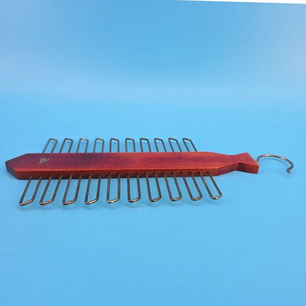 The Tie Rack Vintage Wooden Tie Hanger Organizer Mahogany Finish 20 Hook Holder